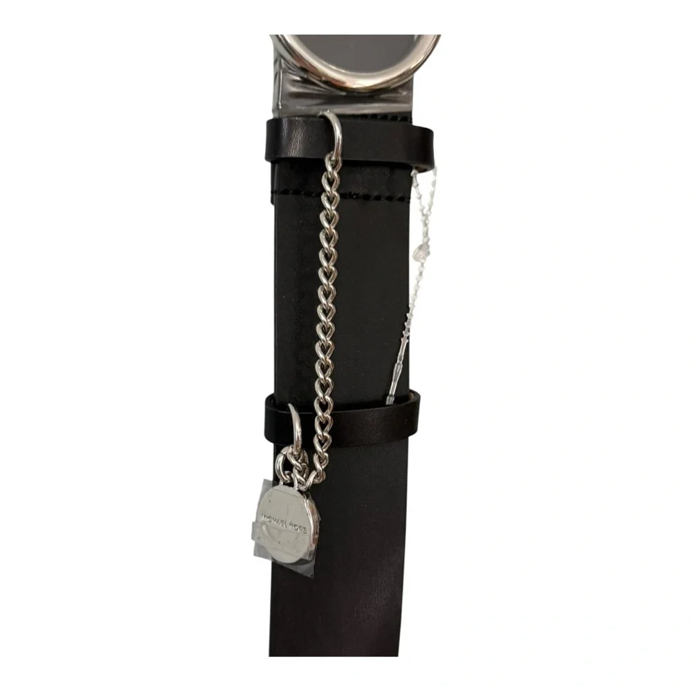 Michael Kors Genuine Leather Chain Accent Belt – Silver Hardware – Size M – NWT - Picture 6 of 9